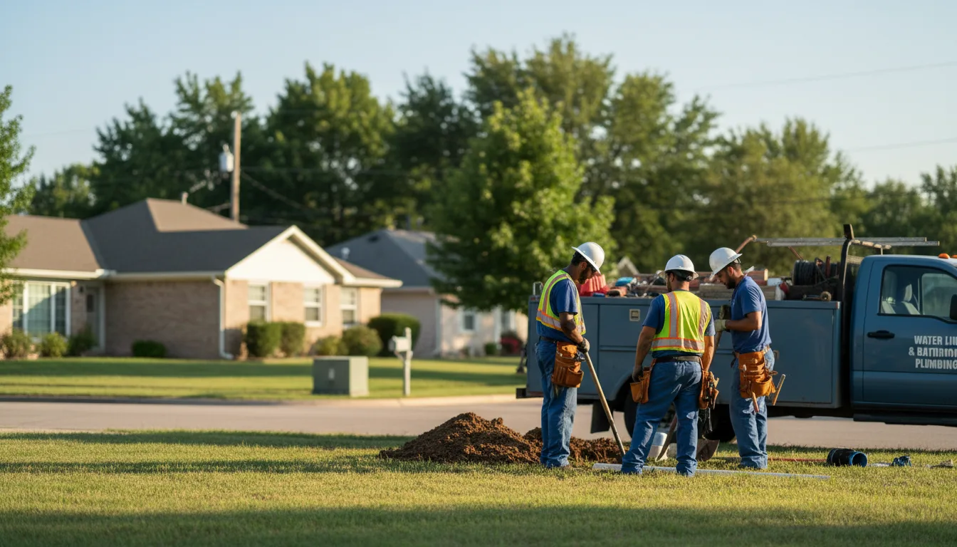 Residential water line and bathroom plumbing service in Portage, WI